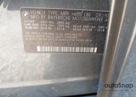 2011 BMW X5 xDrive35D from USA, damaged, VIN 5UXZW0C54BL372163